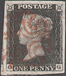 1840 1d Grey-Black Plate 1b 'OG'