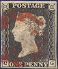 1840 1d Black Plate 1a 'CG'