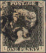 1840 1d Intense Black Plate 2 'LI'