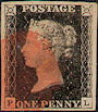 1840 1d Black Plate 9 'PL'