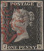 1840 1d Intense Black Plate 1b 'JB'