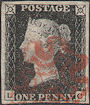 1840 1d Black Plate 7 'LC'