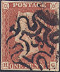 1841 1d Red Plate 9 'HG' No.9 in MX