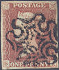1841 1d Red Plate 1c 'SA' Leeds MX