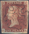 1841 1d Red Plate 9 'SL'