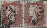 1841 1d Red Plate 9 'MJ-MK'