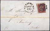 1841 1d Red 'Black' Plate 2 'AC'