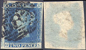 1851 2d 'Violet'-blue Plate 4 'GL' Lavender paper