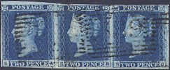1849 2d Deep Full Blue Plate 4 'SA-SC'