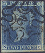 1841 2d Blue Plate 3 'NC' NO.2 IN MX