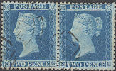 1855 2d Pale Blue F2 Plate 4 'NG-NH'