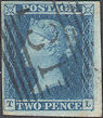 1841 2d Deep Full Blue ES12d Plate 3 'TL'