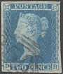 1849 2d Pale Blue ES13 Plate 4 'DH'