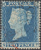 1854 2d Pale Blue F1(2) Plate 4 'QD'