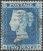 1854 2d Pale Blue F1(2) Plate 4 'SF'