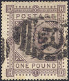 1878 £1 Brown-lilac SG129 Plate 1 'HD'