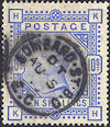1884 10s Ultramarine SG183 'KH'