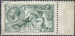 1913 1 Dull Blue-Green 'Seahorse' SG404
