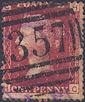 1878 1d Lake-red G1(2) Plate 225 'HC'
