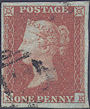 1851 1d Red Plate 114 'NK'