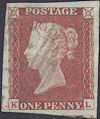 1846 1d Red Plate 69 'KL'