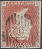 1851 1d Red Plate 118 'HA' Watermark Inverted