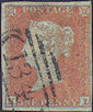 1852 1d Orange-brown Plate 141 'KL'