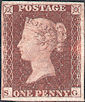 1854 1d Red C1 Plate 204 'SG' Imprimatur