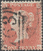 1855 1d Orange-brown C2(5) Plate R2 'KG'