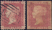 1857 1d Rose-red C10 Plate 48 'AC' Imperf