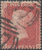 1857 1d Rose-Red C10 Plate 45 'DK'