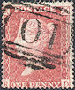 1857 1d Rose-red C11 Plate 38 'RD'