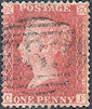 1857 1d Rose-red C10 Plate 65 'CF'