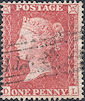 1857 1d Rose-red C11 Plate 49 'DL'