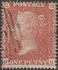 1855 1d Red C5 Plate 9 'GG'