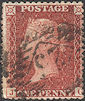 1856 1d Deep Claret C8(6) Plate 36 'KF'