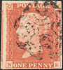 1841 1d Orange-brown Plate 16 'NE'