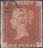 1841 1d Red Plate 43 'OC'