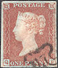 1841 1d Red Plate 39 'QF'