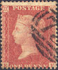 1857 1d Red-Orange C9(2) Plate 37 'EF'
