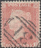 1857 1d Pale Rose C9(4) Plate 27 'BD' Re-entry