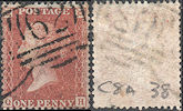 1856 1d Red-brown on White paper C8A Plate 38 'QH'