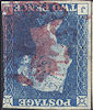 1840 2d Blue Inv Wmk Magenta MX