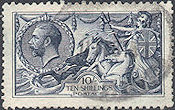 1913 10s Indigo-blue 'Seahorse'